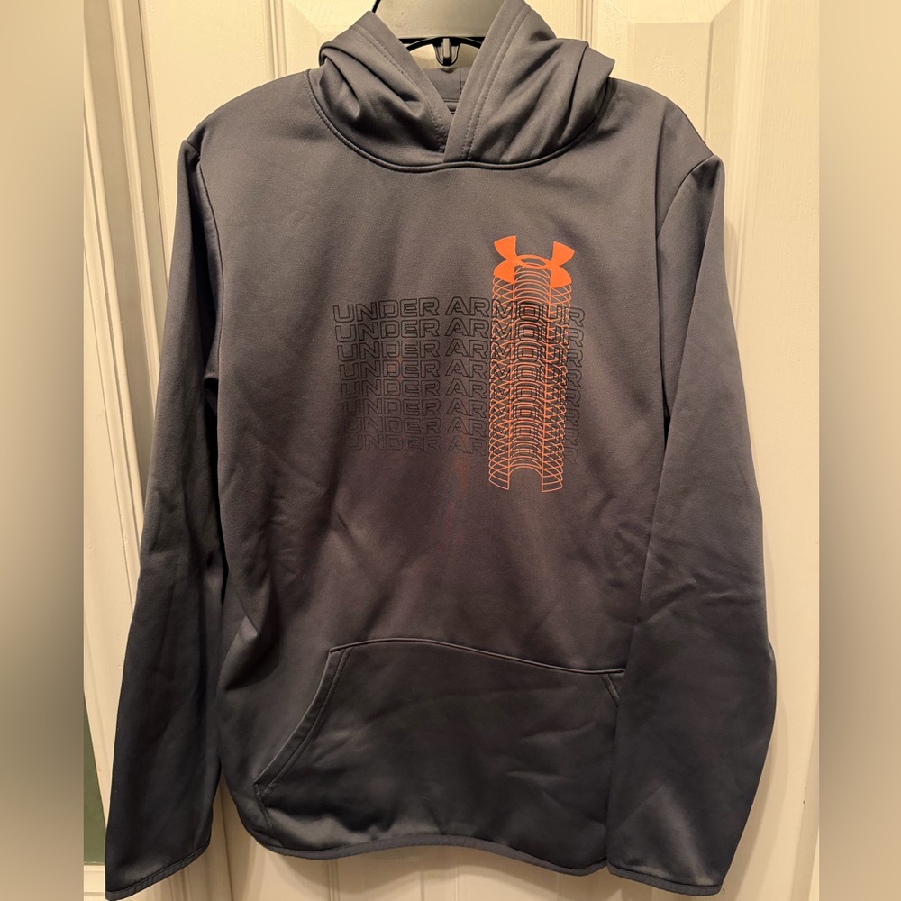 Boys’ Under Armour Charcoal and Orange Hoodie -YXL